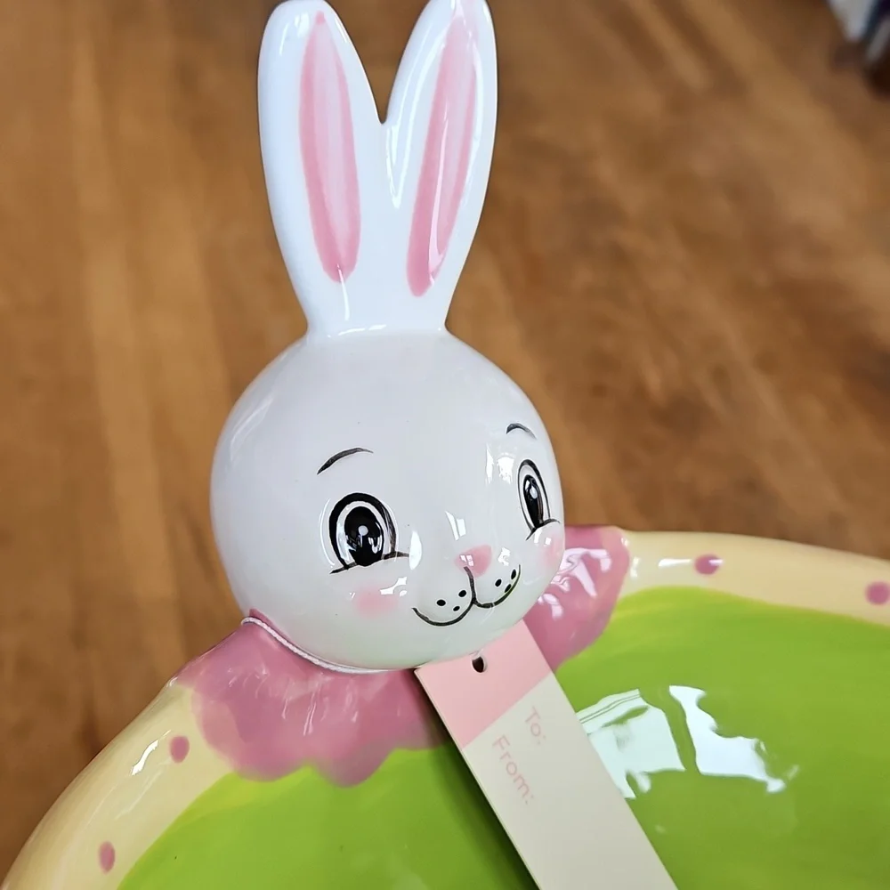 NWT Johanna Parker Carnival Cottage Easter Bunny Bowl